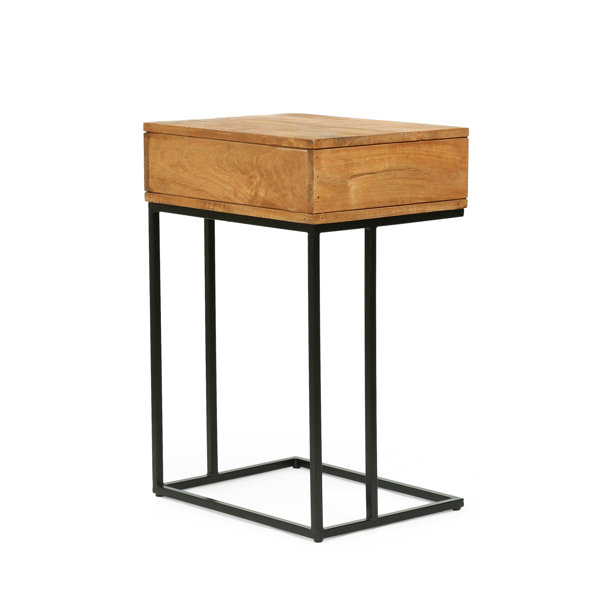 Latitude Run® Mango Wood CShaped Side Table Wayfair